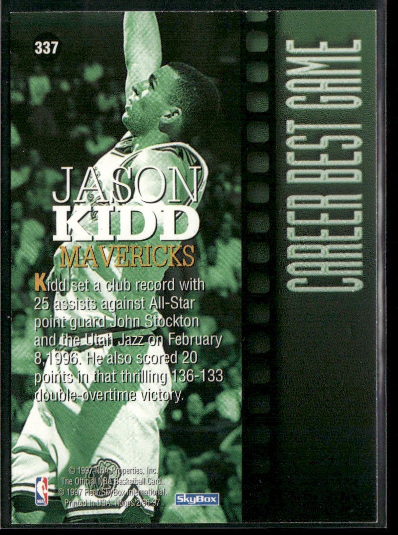 Jason Kidd Player Lot Bundle 10 Basketball Cards JK001 Mavericks 1 RC back