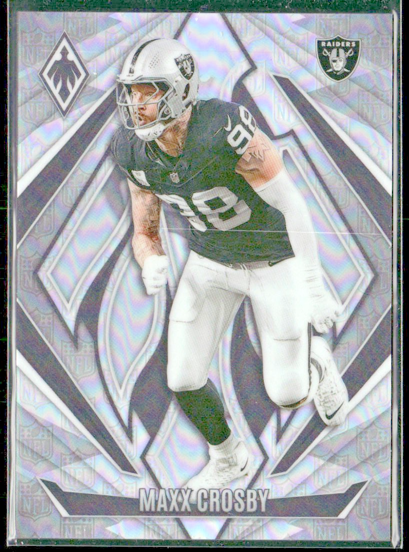 2024 Panini Phoenix #107 Maxx Crosby NFL Shield #/150 Las Vegas Raiders front