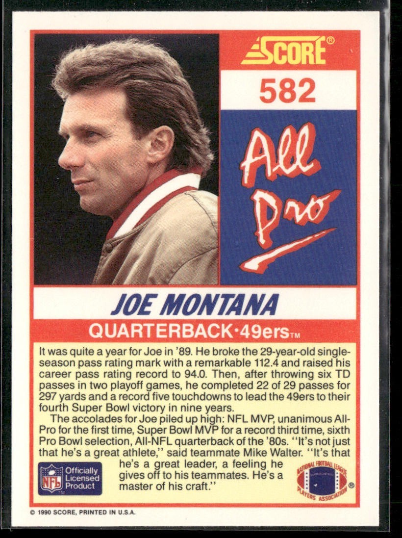 Joe Montana Player Lot Bundle 10 Different Football Cards JM005 49ers Chiefs back