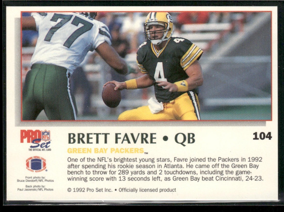 Brett Favre Player Lot Bundle 10 Different Football Cards BF001 Packers back