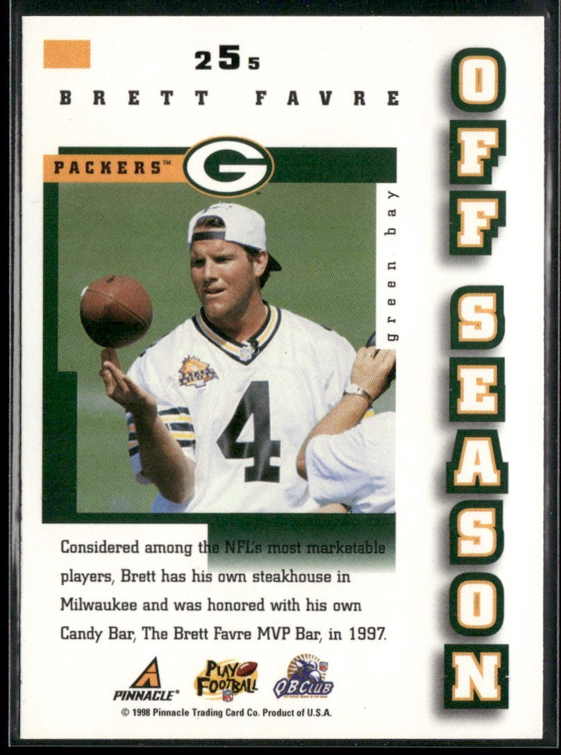 Brett Favre Player Lot Bundle 10 Different Football Cards BF001 Packers back