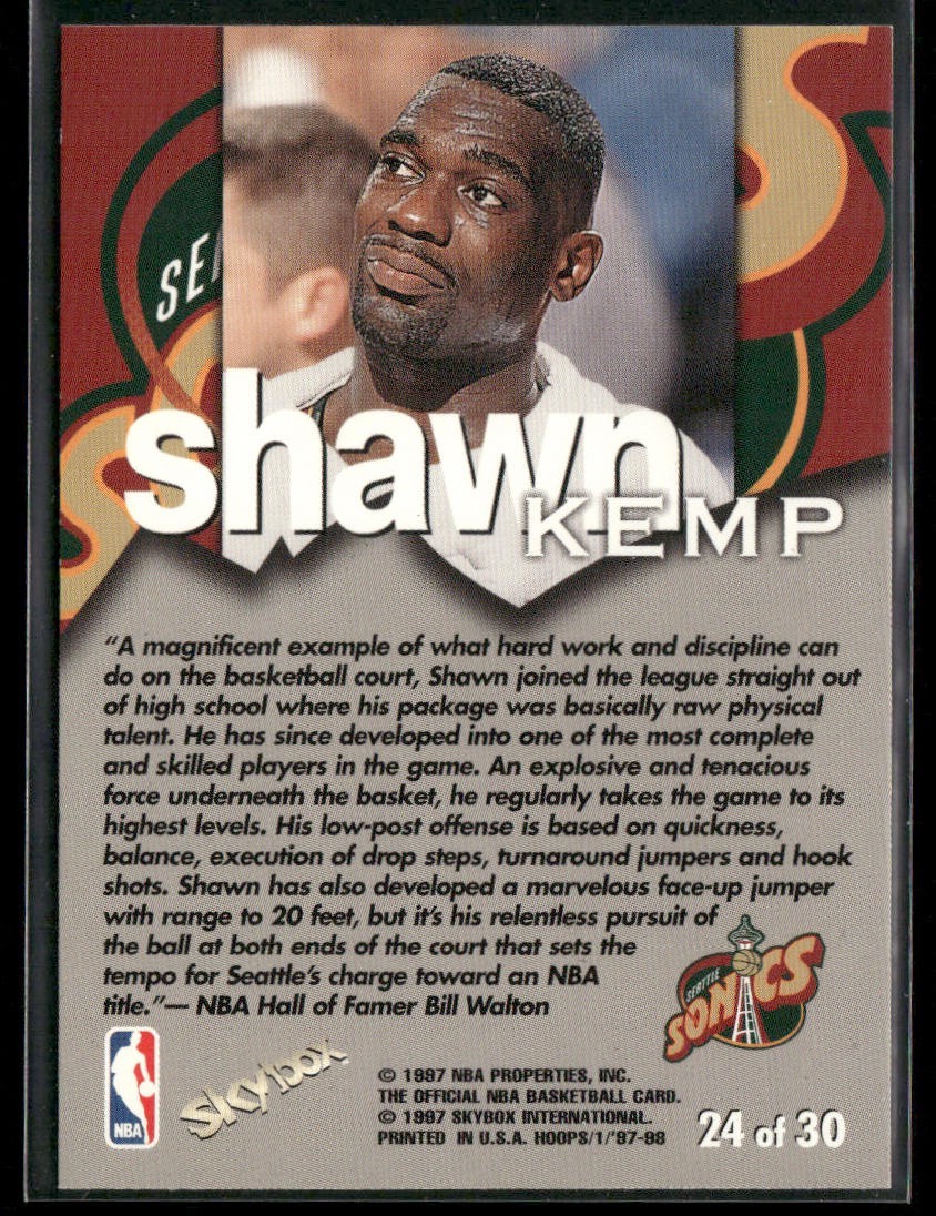 Shawn Kemp Player Lot Bundle 10 Basketball Cards SK004 Supersonics Cavs back
