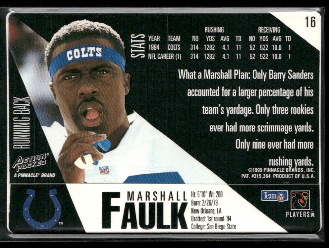 Marshall Faulk Player Lot Bundle 10 Different Football Cards MF004 Colts Rams back