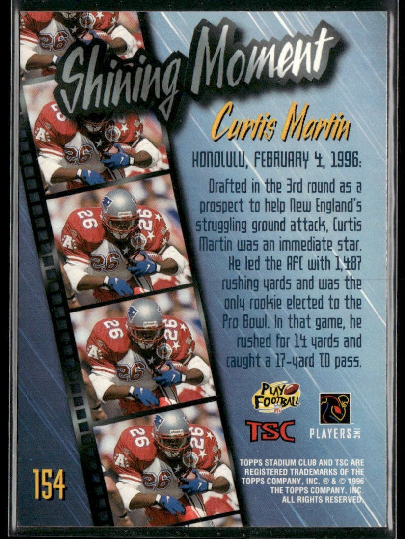 Curtis Martin Player Lot Bundle 10 Different Football Cards CM002 1 RC back