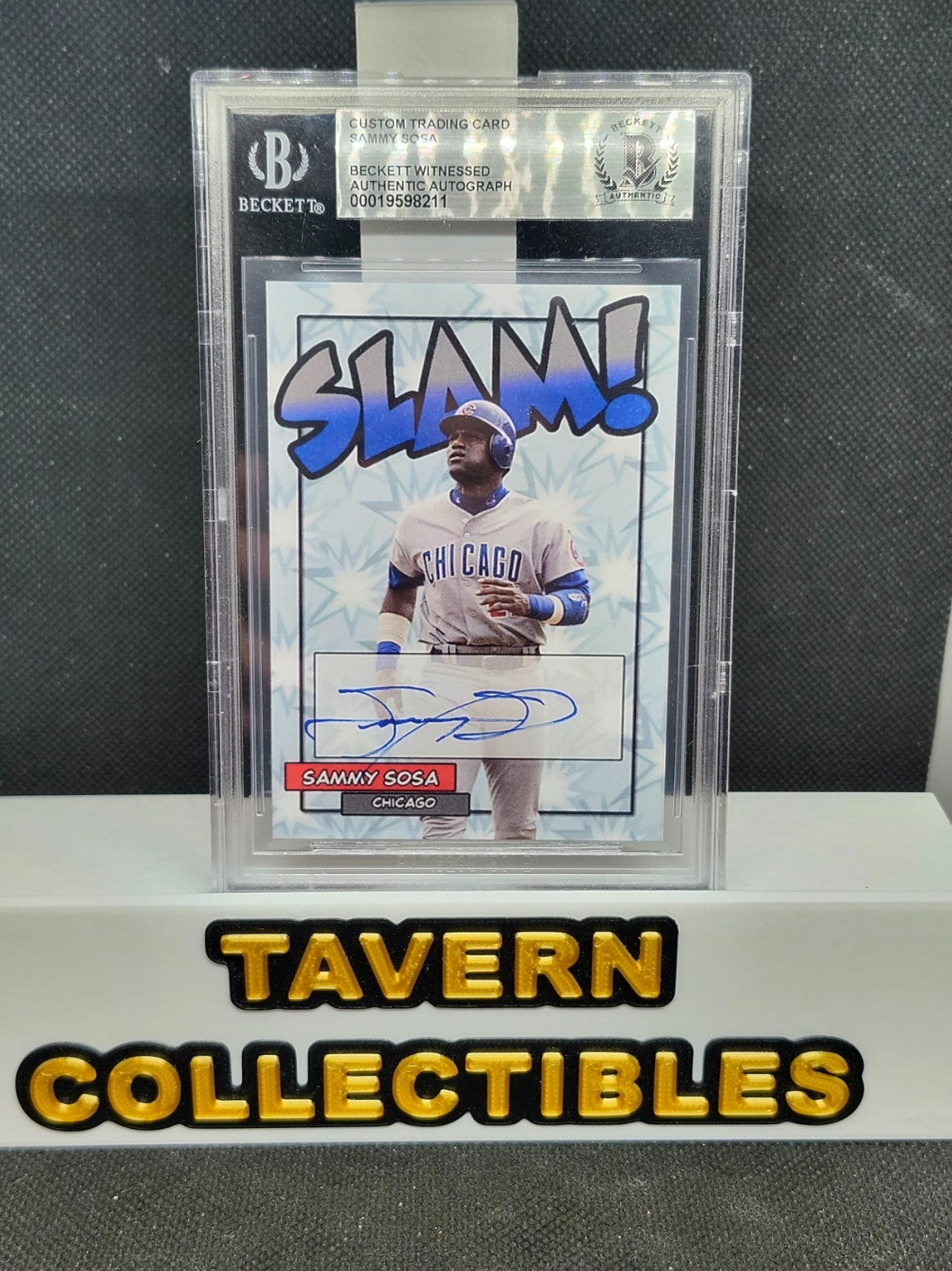 Sammy Sosa Slam Custom Trading Card Auto Beckett Authentic Autograph front