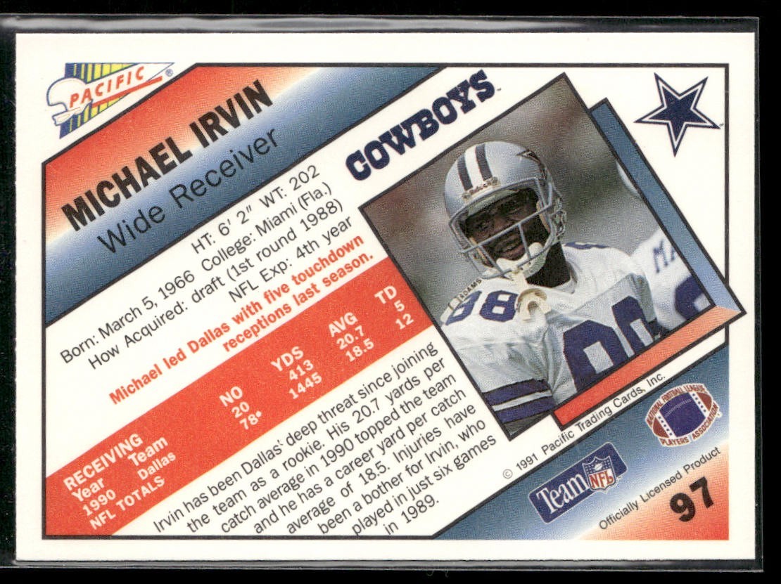 Michael Irvin Player Lot Bundle 10 Different Football Cards MI001 Cowboys back