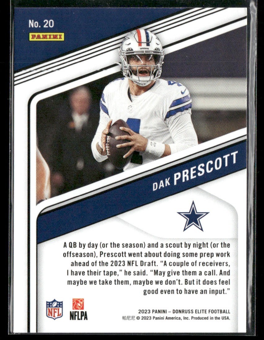 Dak Prescott Player Lot Bundle 10 Different Football Cards DP002 Cowboys back