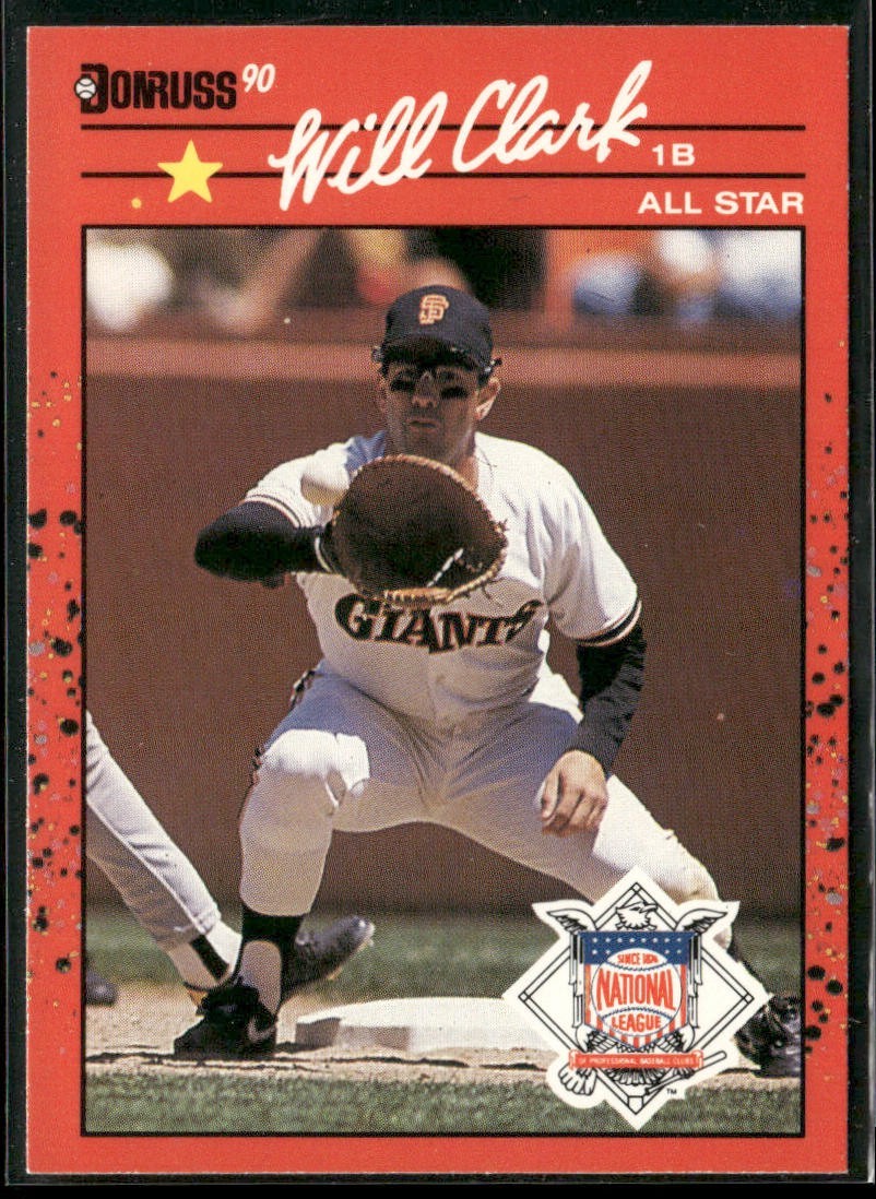 Will Clark Player Lot Bundle 10 Different Baseball Cards WC002 Giants back
