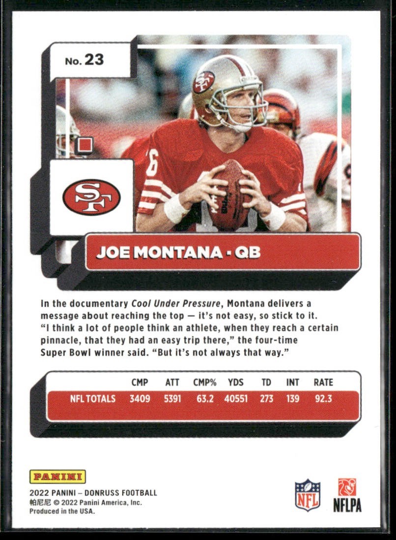 Joe Montana Player Lot Bundle 10 Different Football Cards JM002 49ers Chiefs back