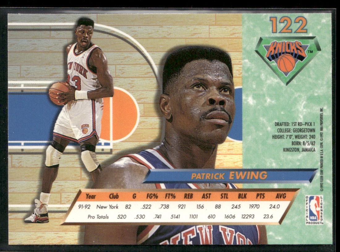 Patrick Ewing Player Lot Bundle 10 Basketball Cards PE004 New York Knicks back