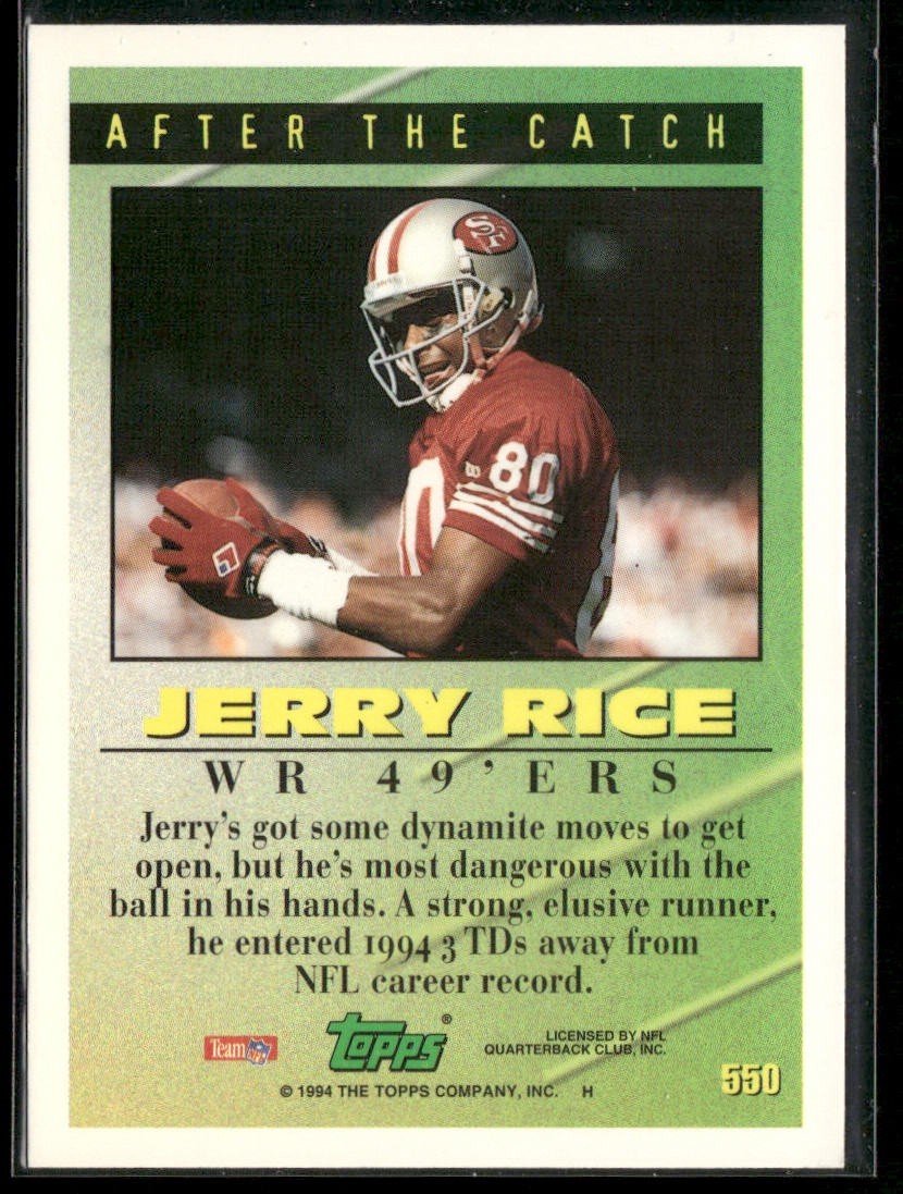 Jerry Rice Player Lot Bundle 10 Different Football Cards JR005 49ers back