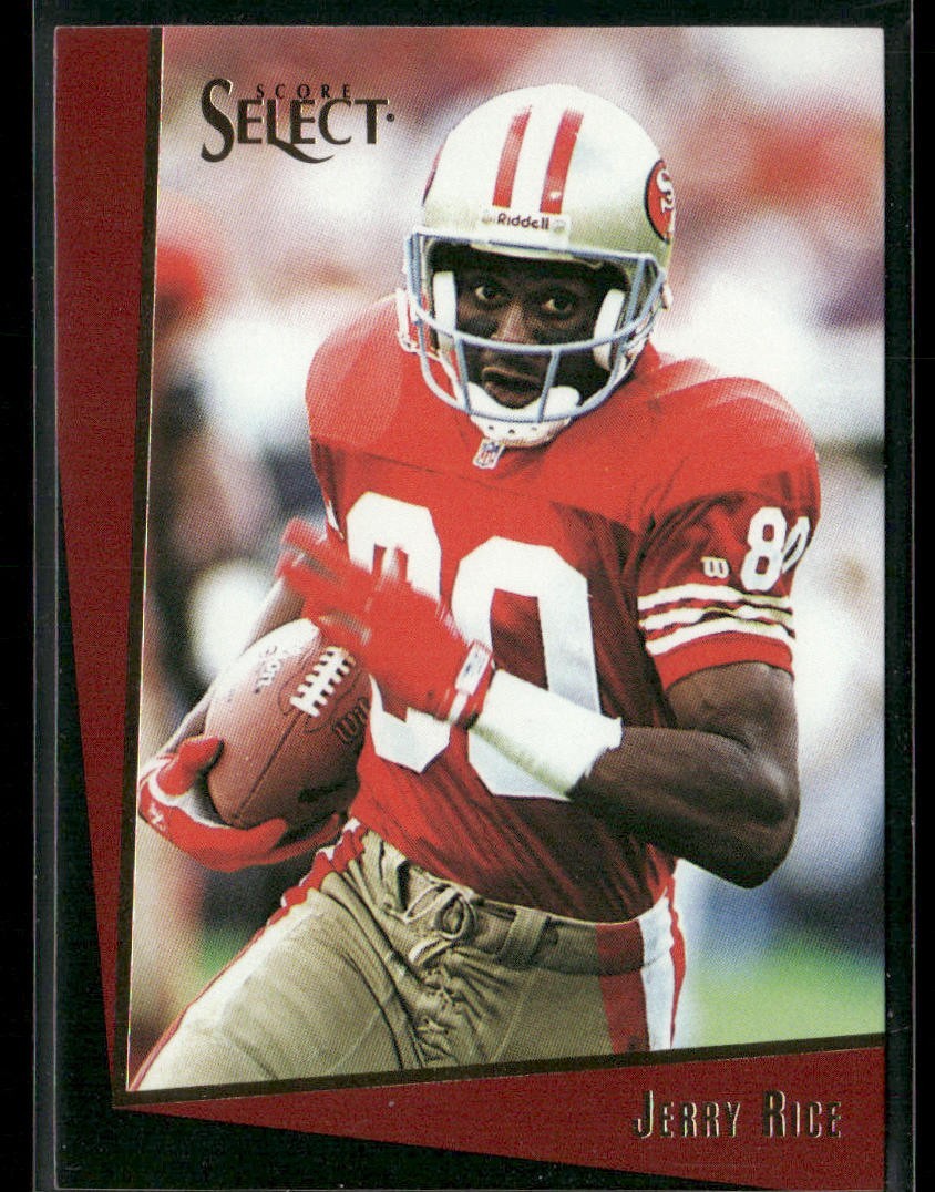 Jerry Rice Player Lot Bundle 10 Different Football Cards JR003 49ers back