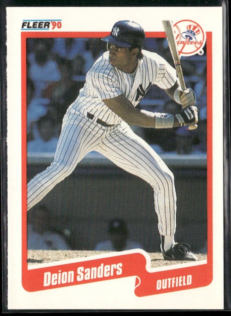 Deion Sanders Player Lot Bundle 10 Different Baseball Cards DS001 Yankees Braves back