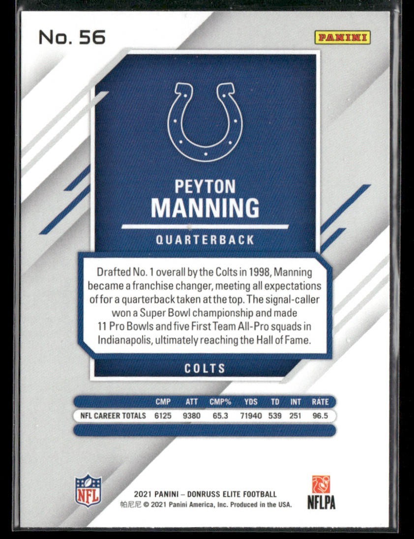 Peyton Manning Player Lot Bundle 10 Different Football Cards PM002 Colts back