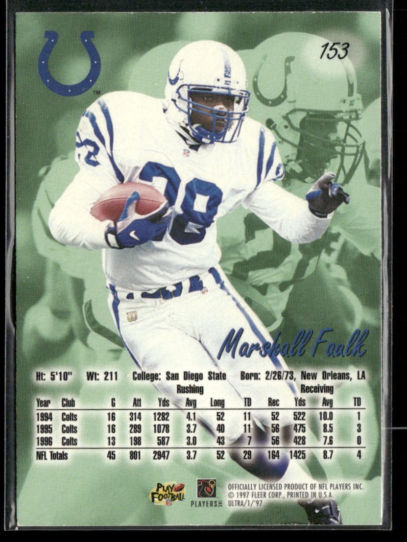Marshall Faulk Player Lot Bundle 10 Different Football Cards MF003 3 RC back