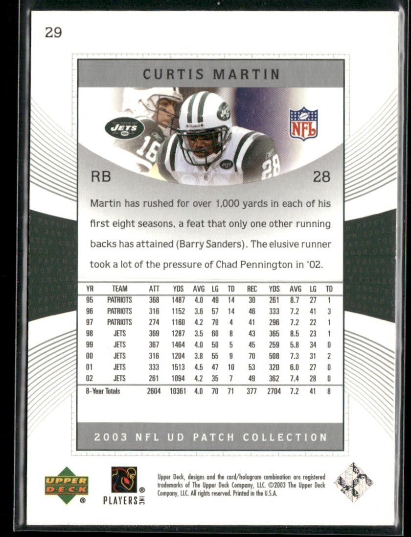 Curtis Martin Player Lot Bundle 10 Different Football Cards CM002 1 RC back