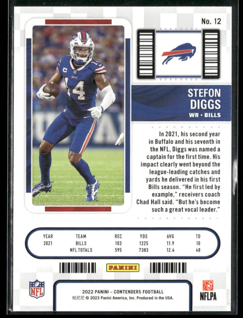 Stefon Diggs Player Lot Bundle 10 Different Football Cards SD002 Bills Vikings back