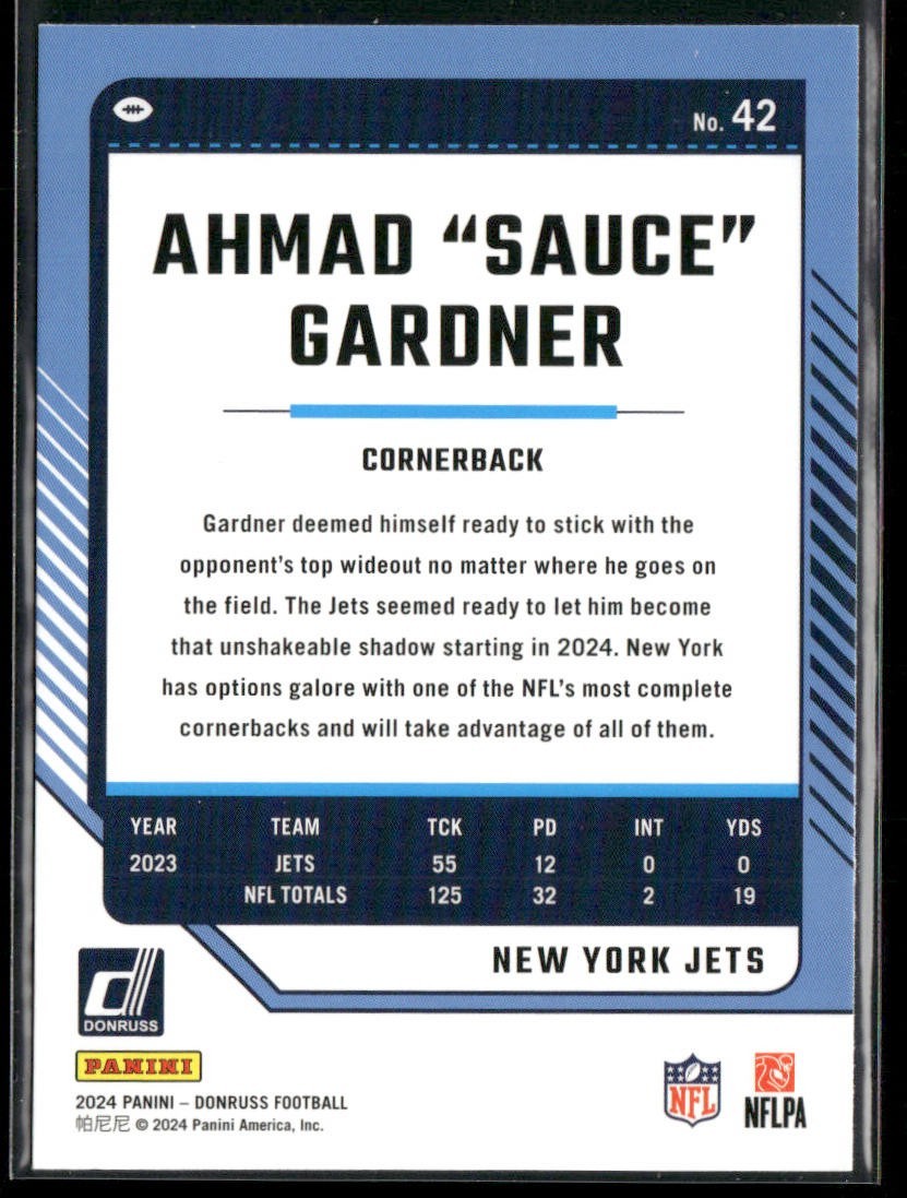 Ahmad Sauce Gardner Player Lot Bundle 10 Different Football Cards AG001 Jets 4RC back