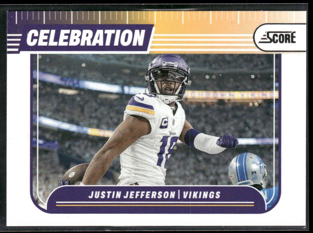 Justin Jefferson Player Lot Bundle 10 Different Football Cards JJ001 Vikings back