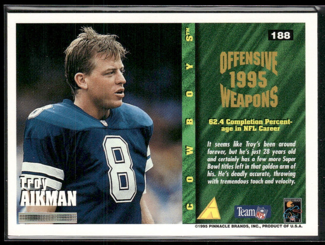 Troy Aikman Player Lot Bundle 10 Different Football Cards TA006 Cowboys back