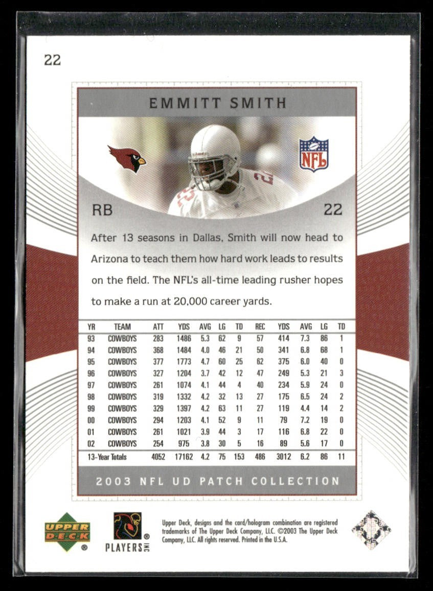 Emmitt Smith Player Lot Bundle 10 Different Football Cards ES003 Cowboys back