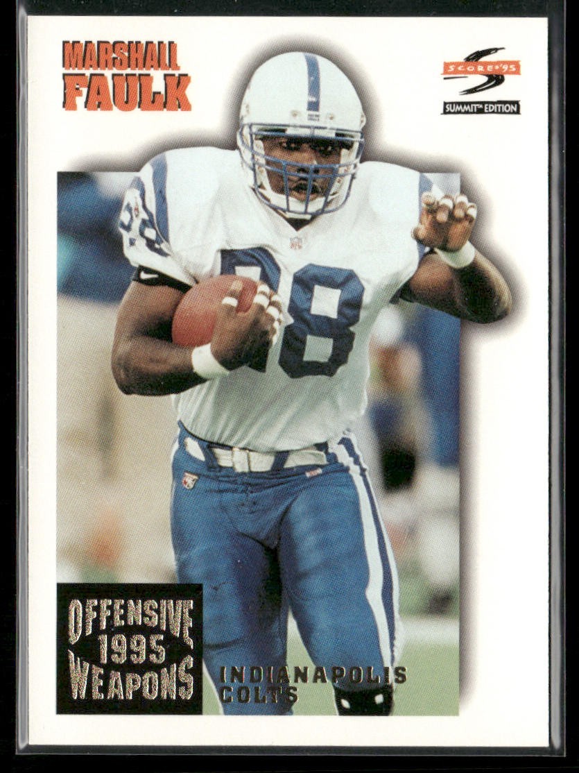 Marshall Faulk Player Lot Bundle 10 Different Football Cards MF002 2 RC back