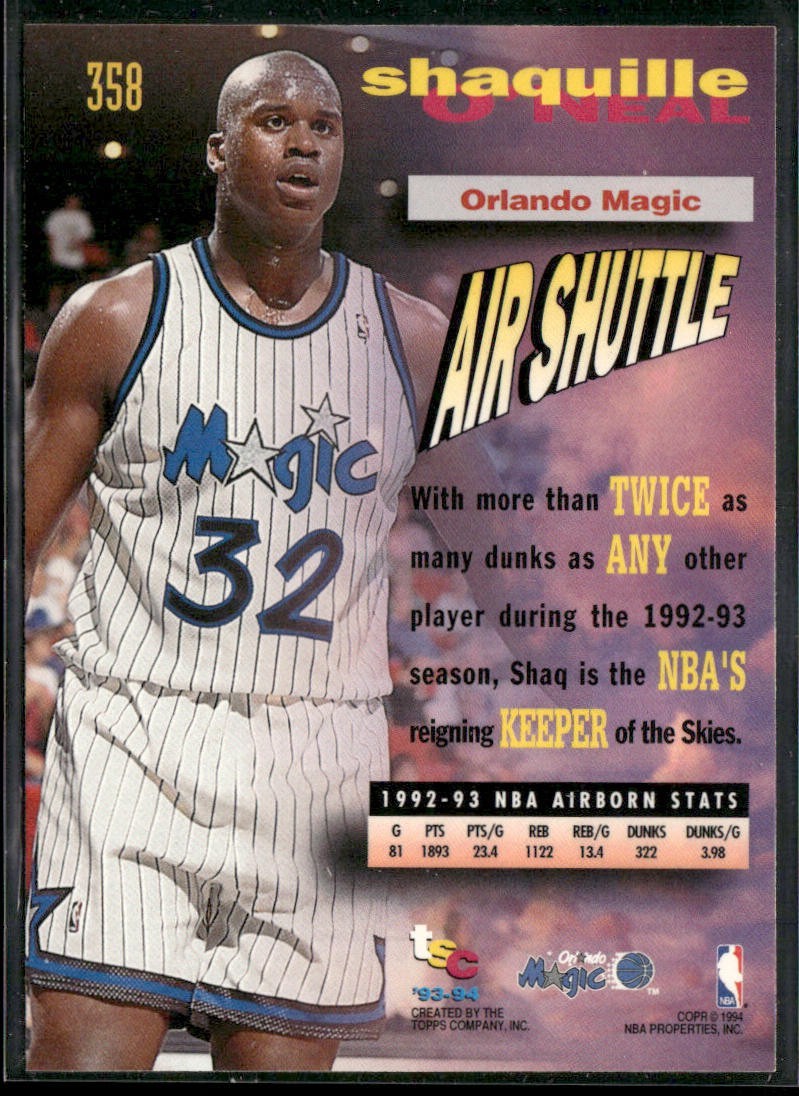 Shaquille O'Neal Player Lot Bundle 10 Basketball Cards SON002 Orlando Magic back