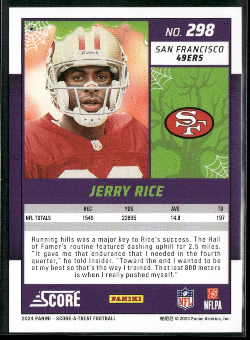 Jerry Rice Player Lot Bundle 10 Different Football Cards JR006 49ers back