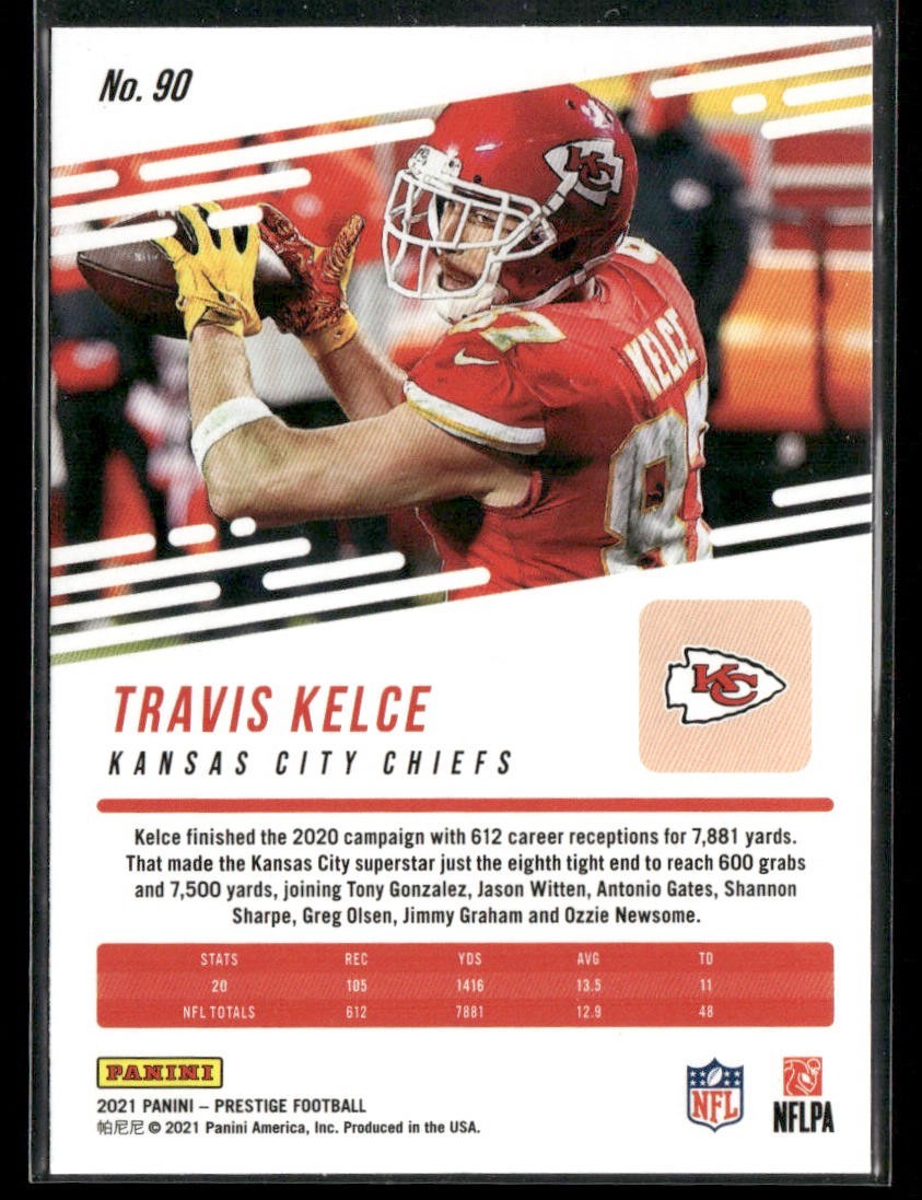 Travis Kelce Player Lot Bundle 10 Different Football Cards TK003 Chiefs back