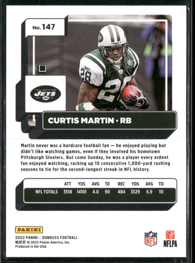 Curtis Martin Player Lot Bundle 10 Different Football Cards CM002 1 RC back