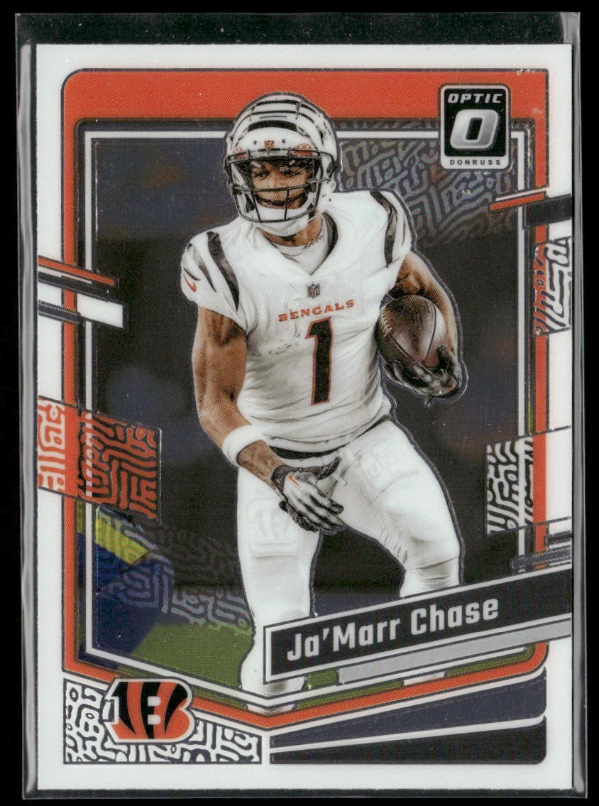 Ja'Marr Chase Player Lot Bundle 10 Different Football Cards JC004 Bengals 4 RC back