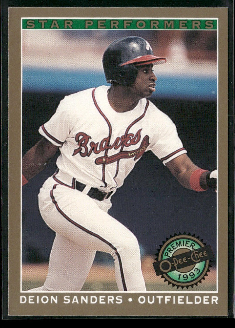 Deion Sanders Player Lot Bundle 10 Different Baseball Cards DS001 Yankees Braves back