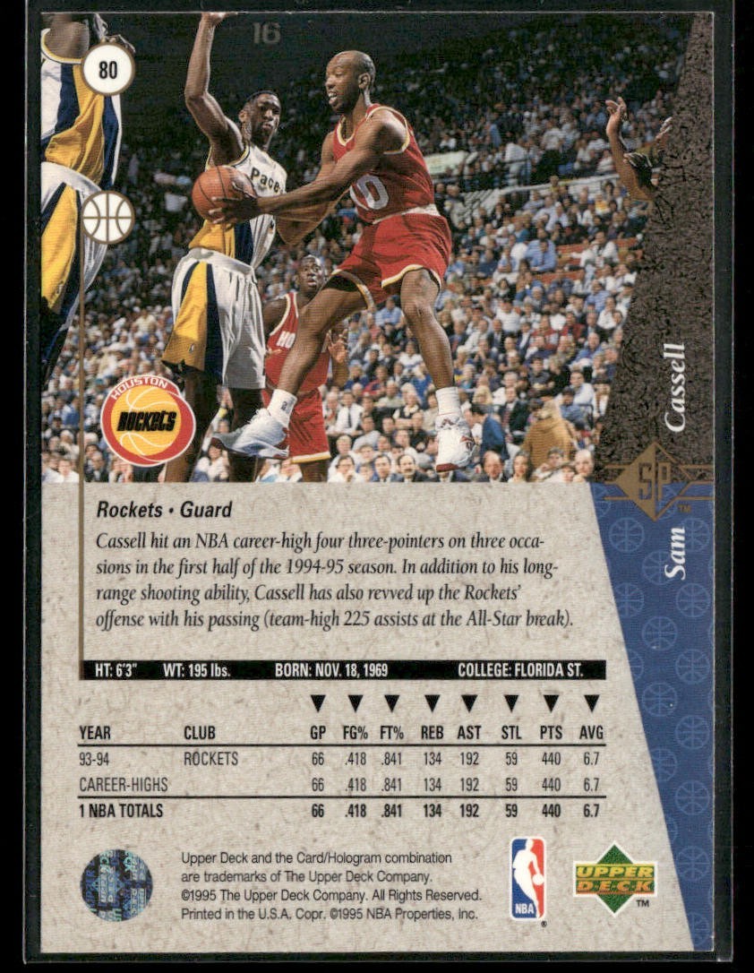 Sam Cassell Player Lot Bundle 10 Basketball Cards SC003 Rockets Nets 2 RC back
