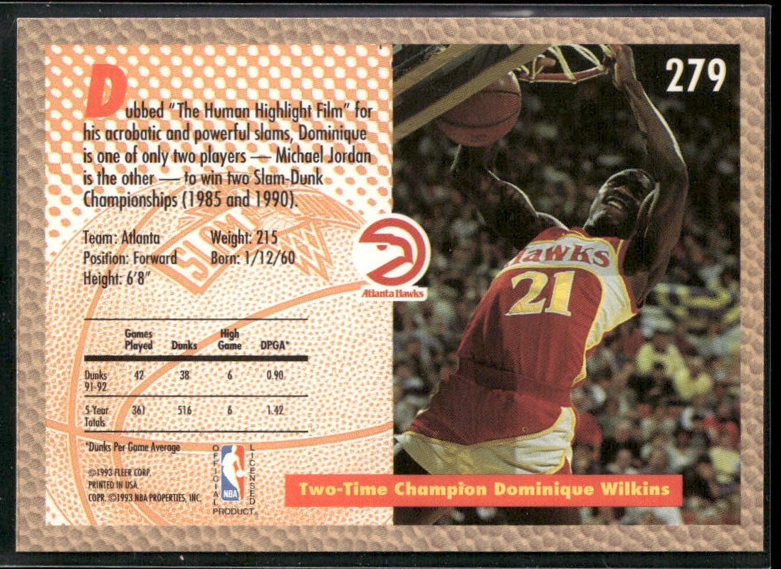 Dominique Wilkins Player Lot Bundle 10 Basketball Cards DW002 Hawks back
