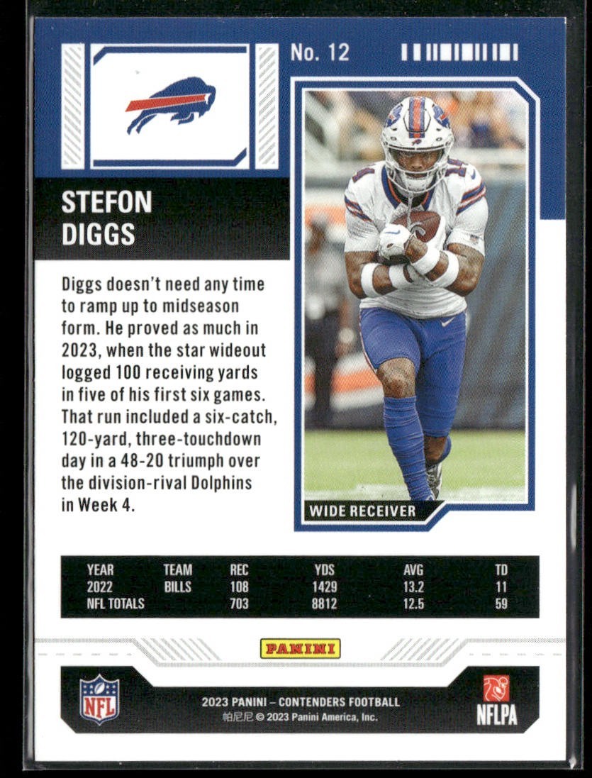Stefon Diggs Player Lot Bundle 10 Different Football Cards SD002 Bills Vikings back