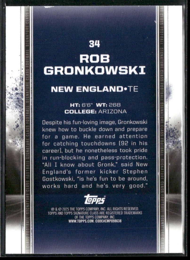 Rob Gronkowski Player Lot Bundle 10 Different Football Cards RG001 Patriots back