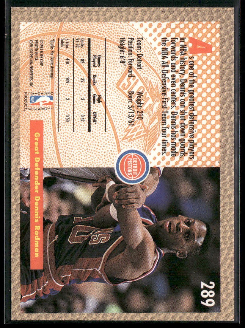 Dennis Rodman Player Lot Bundle 10 Basketball Cards DR002 Spurs Pistons Bulls back