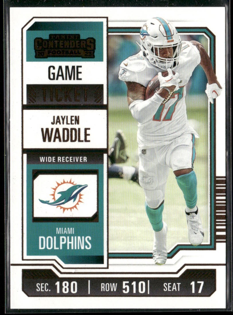 Jaylen Waddle Player Lot Bundle 10 Different Football Cards JW002 Dolphins 1 RC back