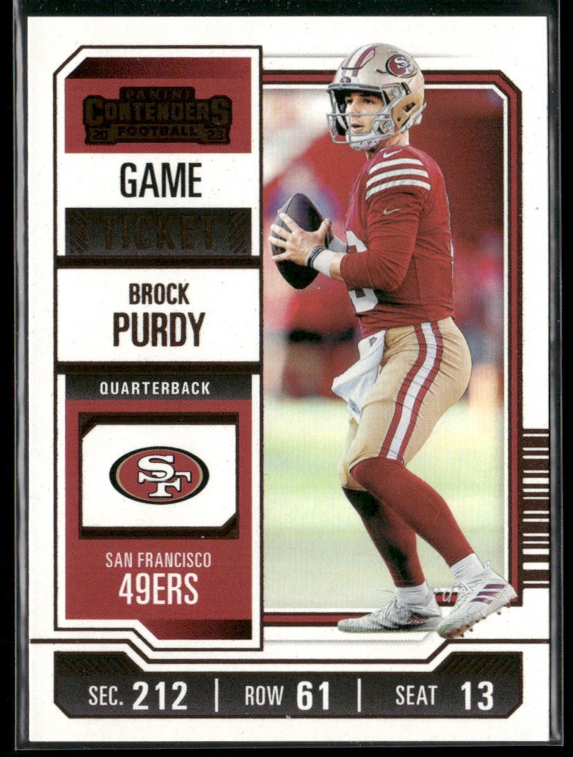 Brock Purdy Player Lot Bundle 10 Different Football Cards BP001 49ers back
