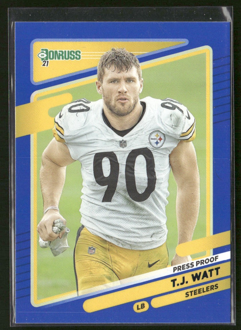TJ Watt Player Lot Bundle 10 Different Football Cards TJW001 Steelers back