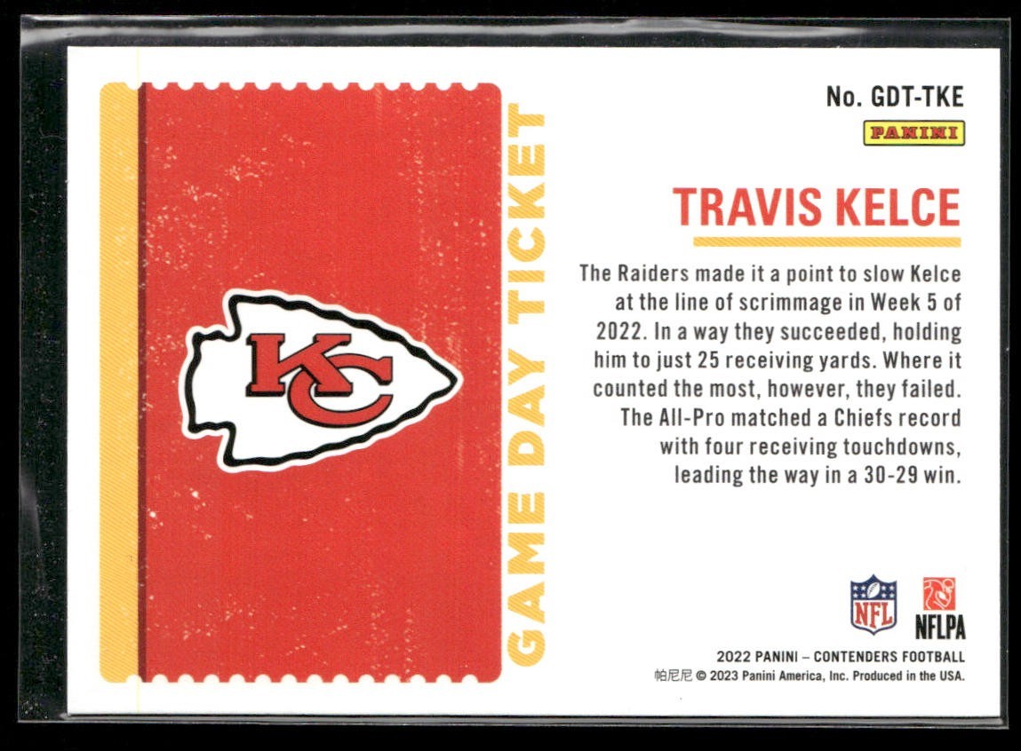 Travis Kelce Player Lot Bundle 10 Different Football Cards TK001 Chiefs back