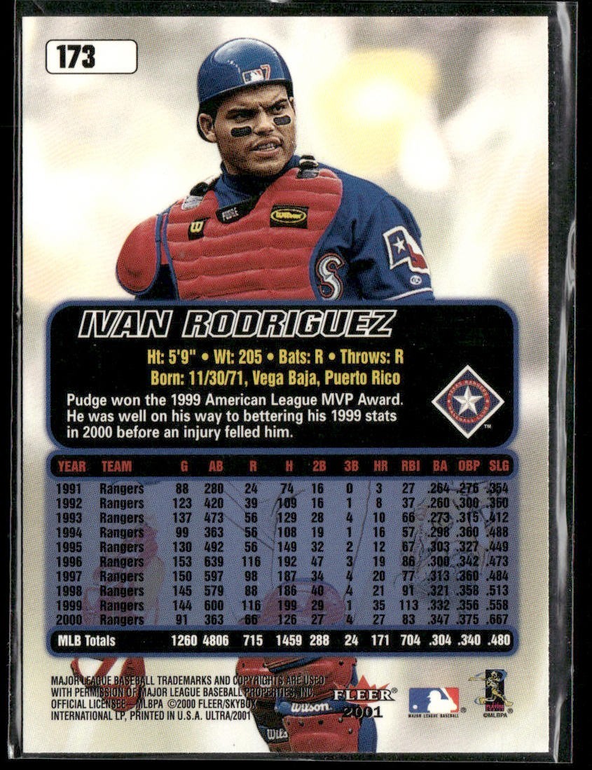 Ivan Rodriguez Player Lot Bundle 10 Different Baseball Cards IR001 Rangers back