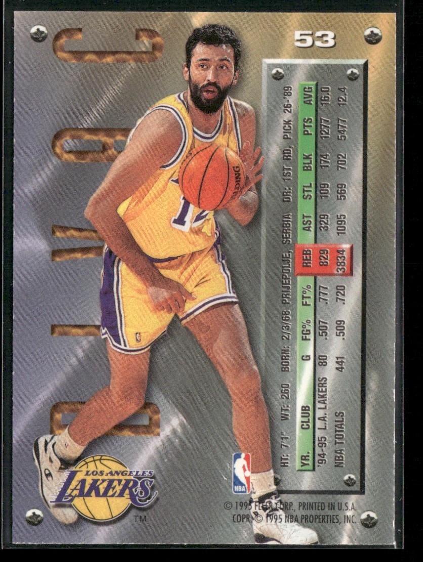 Vlade Divac Player Lot Bundle 10 Basketball Cards VD003 Lakers Hornets back