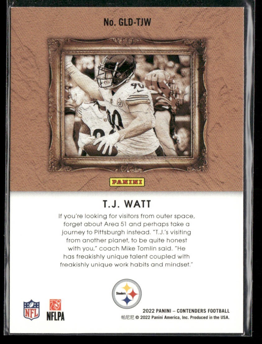 TJ Watt Player Lot Bundle 10 Different Football Cards TJW002 Steelers back