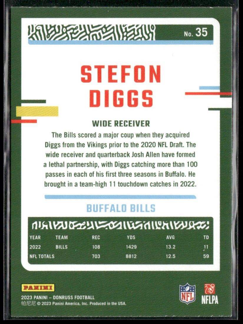 Stefon Diggs Player Lot Bundle 10 Different Football Cards SD003 Bills Vikings back