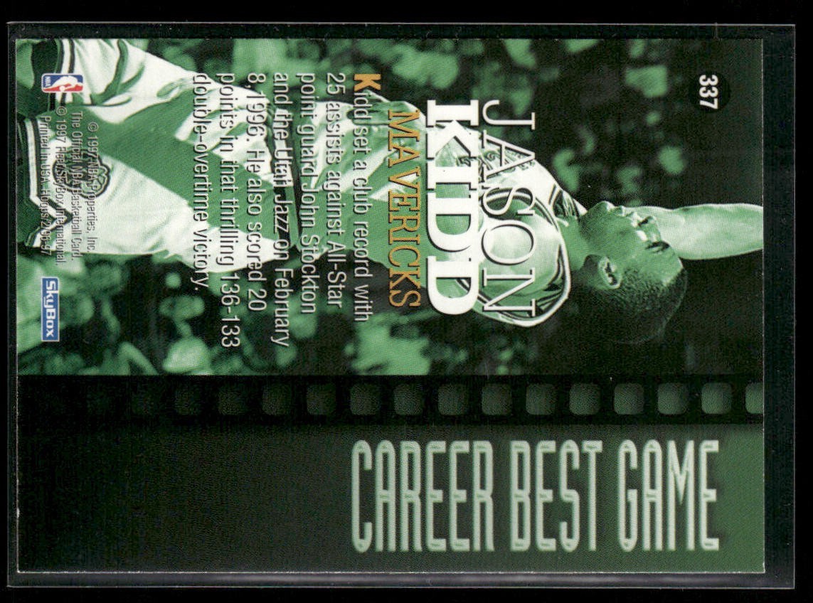 Jason Kidd Player Lot Bundle 10 Basketball Cards JK002 Mavericks 1 RC (Edge Dmg) back