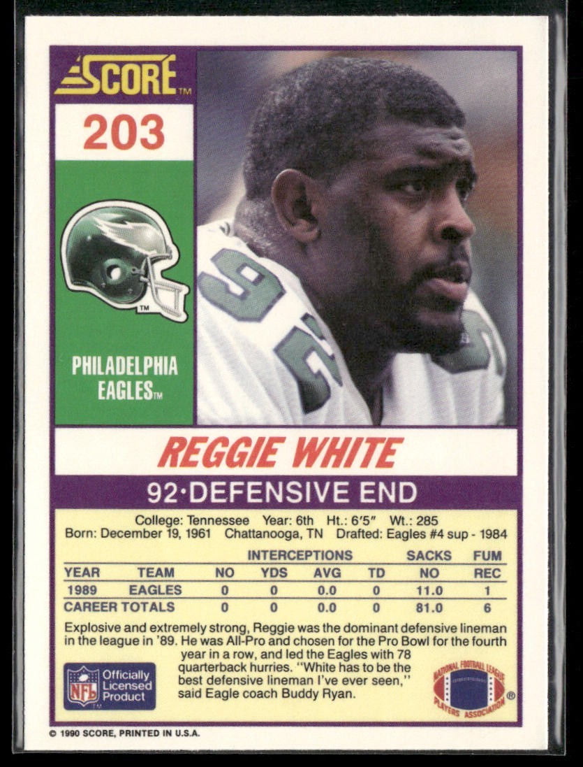 Reggie White Player Lot Bundle 10 Different Football Cards RW002 Eagles Packers back