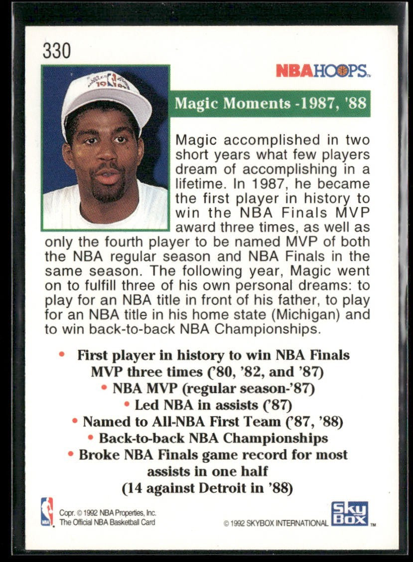 Magic Johnson Player Lot Bundle 10 Basketball Cards MJ003 Lakers back