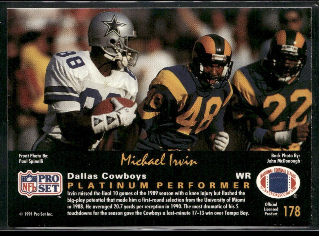Michael Irvin Player Lot Bundle 10 Different Football Cards MI004 Cowboys back