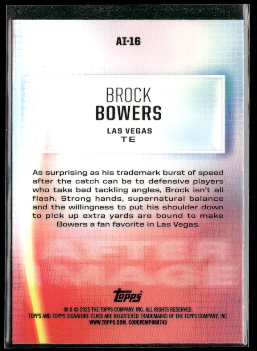 Brock Bowers Player Lot Bundle 8 Different ROOKIE Football Cards BB001 Raiders back
